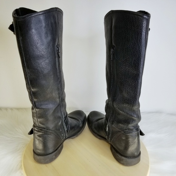 STEVE MADDEN Fairmont Pebble Leather Moto Boots - Picture 5 of 8